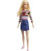 Barbie Poupée Barbie « Malibu » Roberts avec Cheveux Blonds, T-Shirt Arc-en-ciel, Jupe en Jean et Chaussures, Jouet Enfant, D