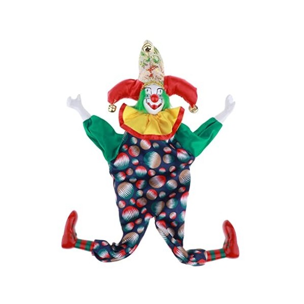 perfk Poupées Clowns Porcelaine Petites Poupées Clown Décor Ornement de Clown de Cirque, noir, comme décrit