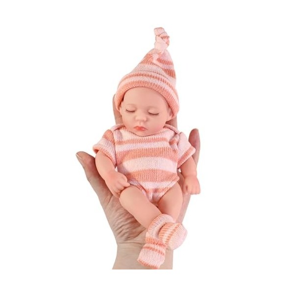 CUCUFA 7,5 Pouces Poupées de bébé réincarnées, réalistes articulations Amovibles poupée de bébé sûr Look réel poupée de bébé 