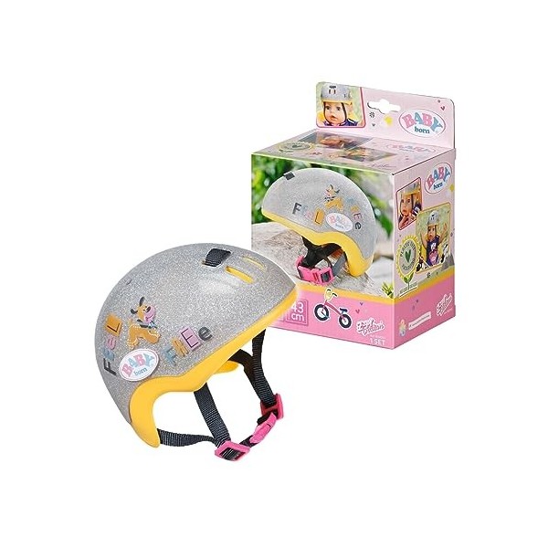 BABY born Casque de vélo pour poupée de 43cm. Maintient la poupée en sécurité. Pour les petites mains, Jeu créatif Suscite l