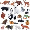 PLULON 21 Pcs Animaux Safari Figurines Jouets Figurines dAnimaux la Forêt Figurines réalistes zoo sauvage créatures des bois