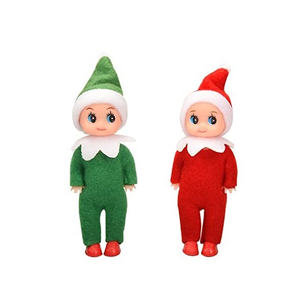 Geviro Lot de 2 mini poupées elfes de Noël pour décoration dintérieur