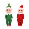 Geviro Lot de 2 mini poupées elfes de Noël pour décoration dintérieur