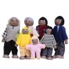 Budstfee Dollhouse People 7pcs Dollhouse Dolls Mignon Petits poupées en Bois Figures de Maison de poupée incluent Grand-père,