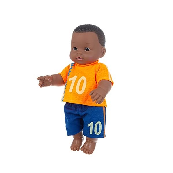 shangjia Poupée bébé réaliste | 30CM / 11.81IN Jouet simulé Black Boy Doll Facile à Transporter poupée Africaine réaliste pou