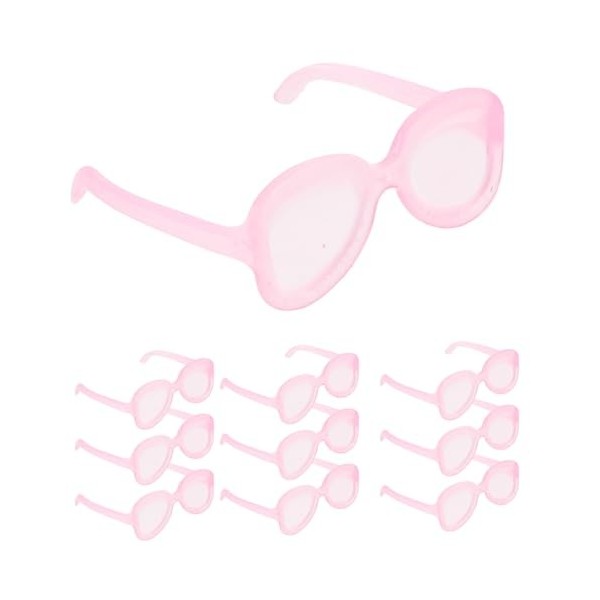 Toyvian 50Pcs Lunettes De Poupée Mini Lunettes De Poupée Cadre Rond Lunettes De Soleil Roses Poupée Habiller Jouets Mini Acce