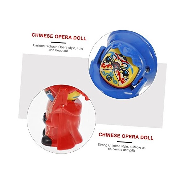 TOYANDONA 3 Pièces Poupée Chine en Plastique Chinois Opéra Poupée Jouet Chinois Visage Changeant Poupée Cadeau Cadeau Souveni