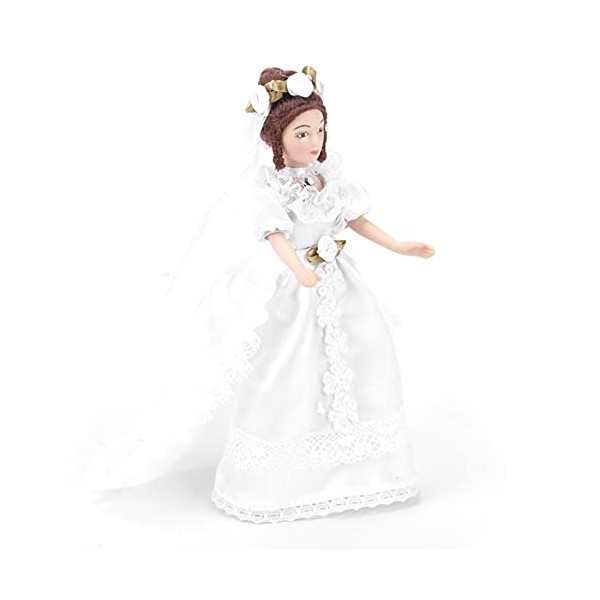 Poupée en Porcelaine de Maison de poupée, Accessoires de décoration de Maison de poupée Mariée de Maison de poupée en Porcela