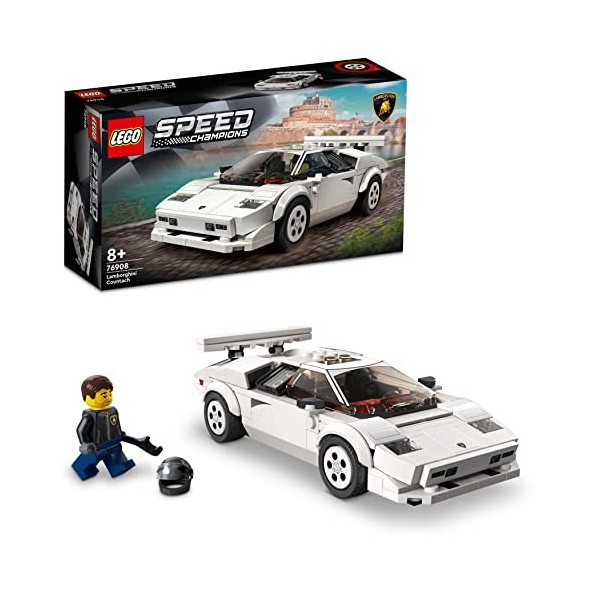 LEGO 76908 Speed Champions Lamborghini Countach, Jouet modèle de Voiture de Course pour Les Enfants de 8 Ans et Plus