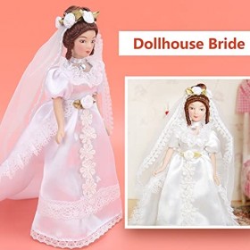 Dollhouse Bride, Dollhouse Porcelain Doll 1:12 Accessoires de décoration de Maison de poupée pour Le Bricolage pour lornemen