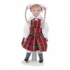 JADPES Poupée de Maison de poupée, modèle de poupée de Robe Rouge se Tient fermement pour la Maison pour lenfant Girl in Red