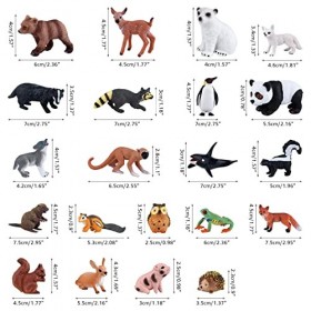PLULON 21 Pcs Animaux Safari Figurines Jouets Figurines dAnimaux la Forêt Figurines réalistes zoo sauvage créatures des bois