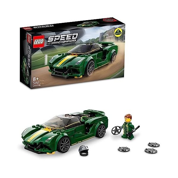 LEGO 76907 Speed Champions Lotus Evija Voiture de Course, Jouet Réduit avec Minifigure de Pilote de Course, Jouet pour Enfant