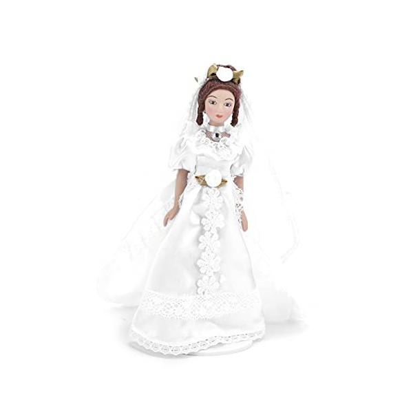 Poupée en Porcelaine de Maison de poupée, Porcelaine et Tissu exécution exquise Maison de poupée mariée pour Ornement pour Ma