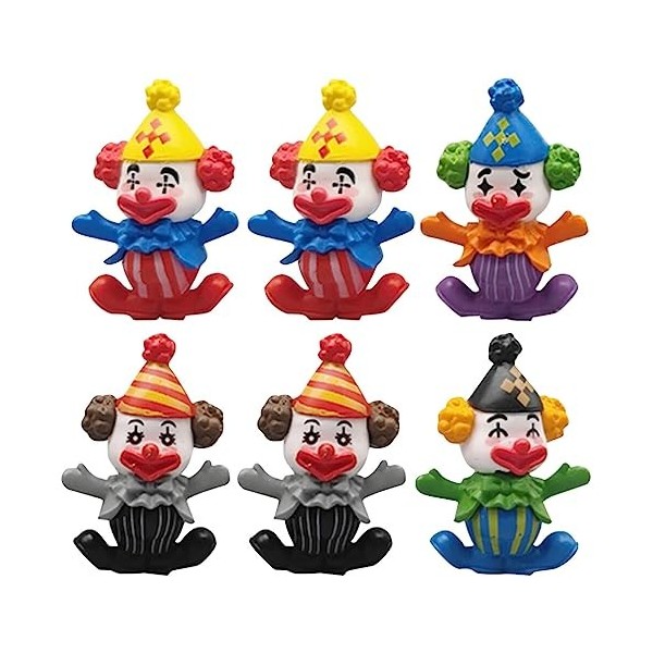 STOBOK 6 Pièces Figurines De Clown De Cirque De Carnaval Mini Décorations  De Clown Statues De Clown Miniatures Ornements Peti