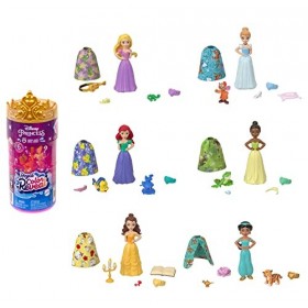 Princesses Disney Poupée Mystère Royauté Color Reveal, 6 Surprises à découvrir Dont Personnage ami et 4 Accessoires, à Collec