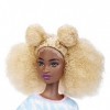 Barbie Fashionistas poupée mannequin 180 aux cheveux blonds avec une combishort tie and dye et baskets, jouet pour enfant, H