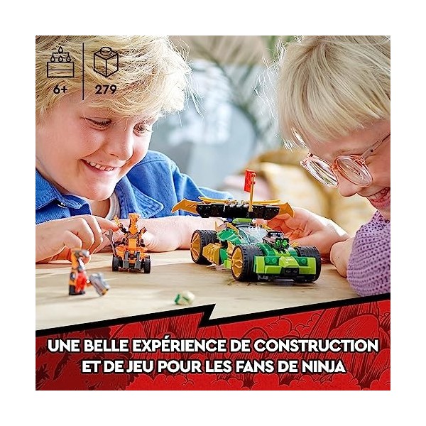 LEGO 71763 Ninjago L’Évolution Voiture De Course de Lloyd, Jouet pour Enfants dès 6 Ans avec Figurines Quad et Serpents avec 
