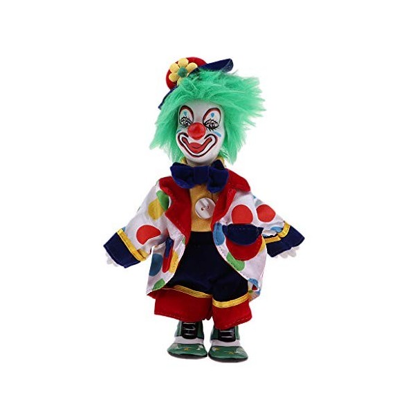 F Fityle 18cm Poupée en Porcelaine Clown Drôle Statue Décoration Halloween Jouet pour Enfant 4