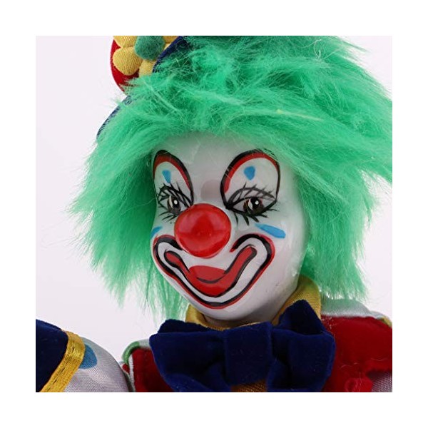 F Fityle 18cm Poupée en Porcelaine Clown Drôle Statue Décoration Halloween Jouet pour Enfant 4