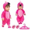 Vêtements de poupée pour poupées de 35 à 45 cm, vêtements et accessoires avec chapeau flamant rose + chaussette + cintre