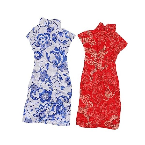 Toyvian 2 Pièces Poupée Cheongsam Vêtements Bébé Poupée Vêtements Chucky Costume pour Enfants Poupée Robe pour Enfants Addiso