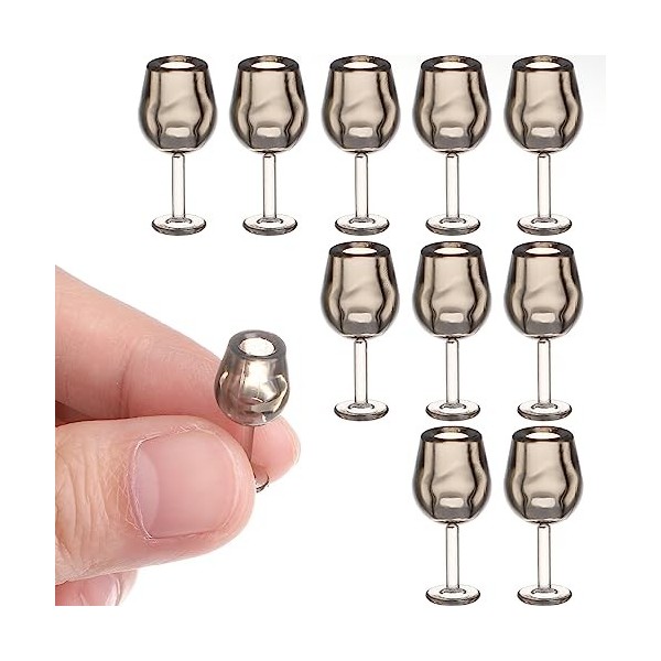 Toyvian 10 Pièces Verres À Vin Miniatures pour Maison De Poupée 1: 12 Tasses À Vin Rouge pour Maison De Poupée Petits Verres 