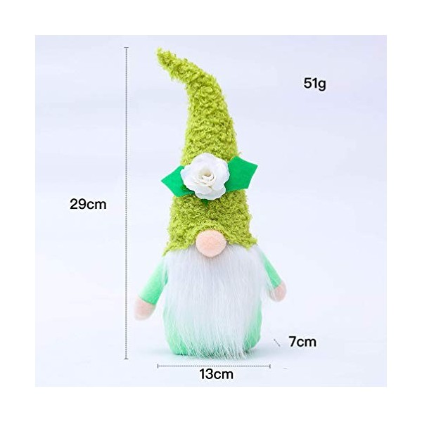 ABOOFAN Printemps GNOME Poupée en Peluche Tomte Poupée Suédois Nain Figurine Fleur Elf Ferme Décor pour Le Printemps Parti Ki