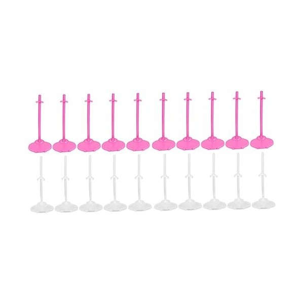 SEWACC 20 Pièces Support De Cadre Support en Plastique Mini Accessoires Poupée Robe Stand Miniature Poupée Stands 11 Pouces P