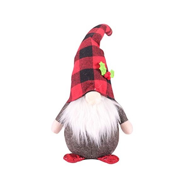 hetuioiyster Fait à la Main noël Elfe décoration Plaid Chapeau Long GNOME suédois Tomte poupée Jouet Suspendu poupée R02