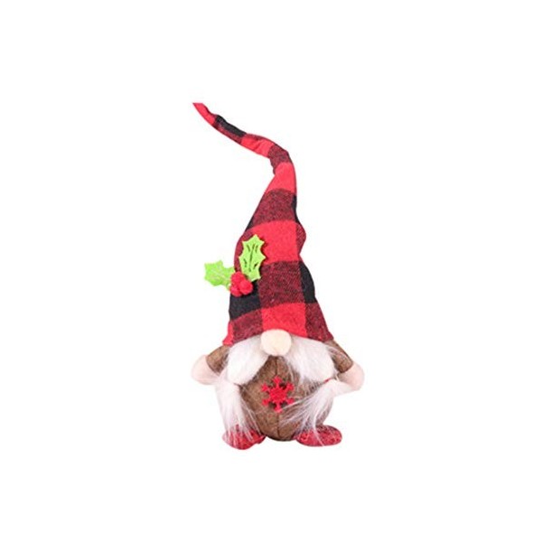 hetuioiyster Fait à la Main noël Elfe décoration Plaid Chapeau Long GNOME suédois Tomte poupée Jouet Suspendu poupée R02