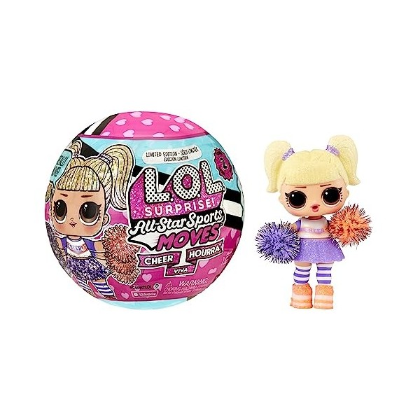 LOL Surprise All Star Sports Moves - Cheer Series - Poupée de Collection Édition Limitée - Cheerleading avec Tenues, Chaussur