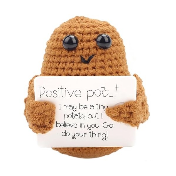 Potato Positive Potato Pocket Hug Cadeau, Mini Peluche Figurines Drôles Positives Pomme de Terre Poupée Meilleure Amie, Cadea