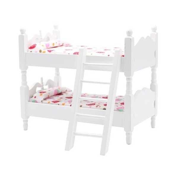 Ifundum Lit Bébé Miniature En Bois – Berceau Poupée 1:12 – Accessoire Maison De Poupée Avec Matelas