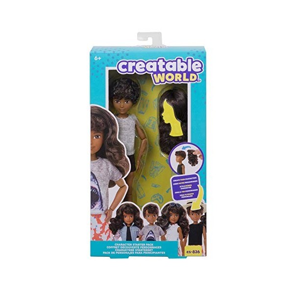 Creatable World Coffret Découverte Personnages, poupée personnalisable aux cheveux bruns ondulés, jouet pour enfant à partir 