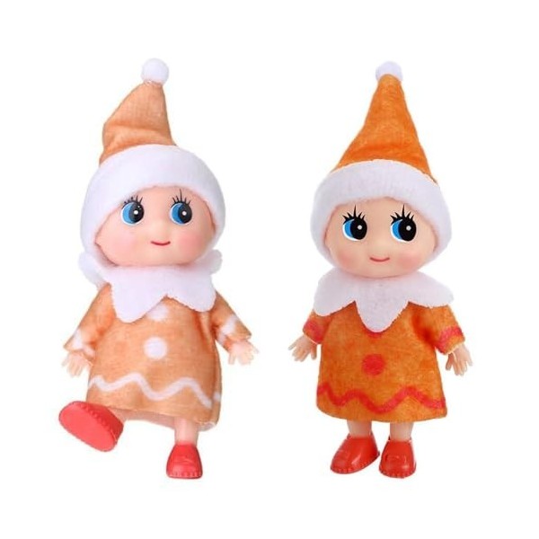 Lot de 3 mini poupées elfe de Noël bébé minuscule elfe de Noël pour filles et garçons Poupée bébé elfe sur étagère Noël Nouve