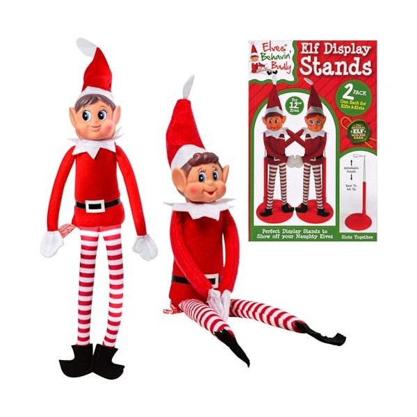 Quickdraw Elves Behaving Badly Lot de 2 figurines delfes méchants Elfie garçon et Elvie fille 30,5 cm avec présentoirs