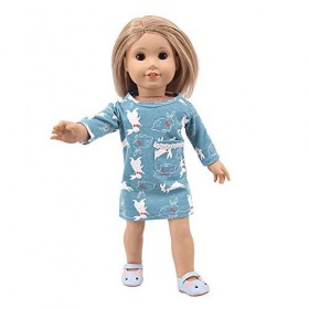 Uteruik Jupe de poupée American Girl de 46 cm - Pour poupée Our Generation - Manches longues - Motif lapin