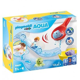 PLAYMOBIL 1.2.3 70637 Grand Toboggan Aquatique et Animaux Marins- pour Les Tout-Petits 18-36 Mois - Mes Premiers Playmobil - 