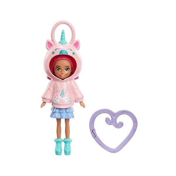 Polly Pocket Poupée Hoodie Friends Licorne pour filles de 4 ans et plus