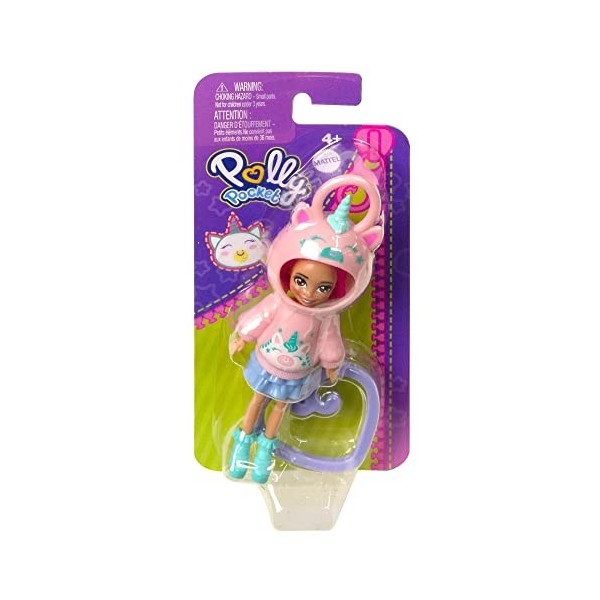 Polly Pocket Poupée Hoodie Friends Licorne pour filles de 4 ans et plus