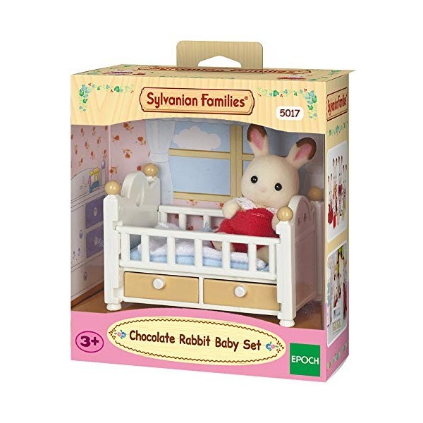 Sylvanian Families - 5017 - Le bébé lapin chocolat et lit