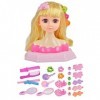 itrimaka Tête Poupée Coiffure Styling Doll Head Girls Set Jeu avec AccessoireBeauté Et Mola Moitié du Corps Peut Être Maquill