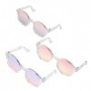 Toyvian 3 Pièces 6 Points Poupée Lunettes Lunettes De Soleil Claires Lunettes en Plastique Transparent Costume Lunettes Poupé