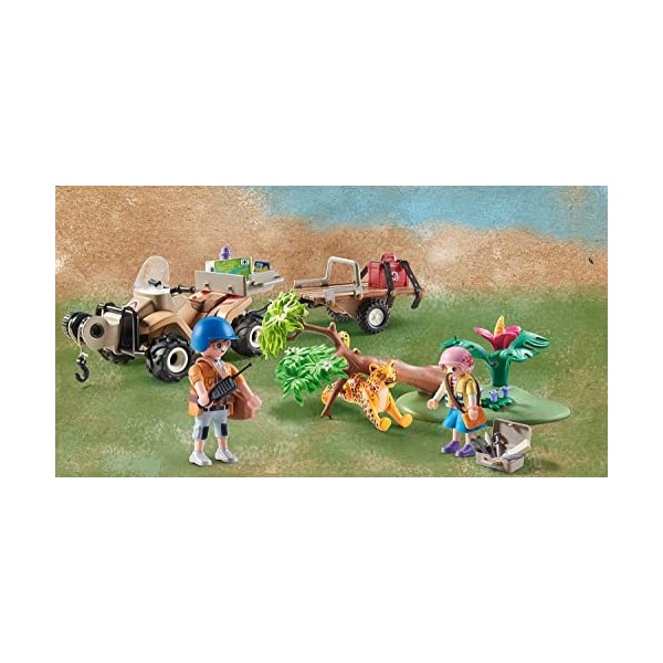 Playmobil 71011 Quad de Secours pour Animaux, Wiltopia, 80 pour Cent de Matériaux recyclés ou biosourcés en Moyenne, Animaux 