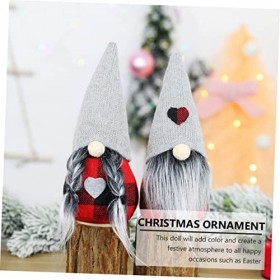 Totority 2 Pcs Noël Plaid sans Visage Poupée Poupée Enfants Décor De Noël Décor De Noël sur Le Thème Poupée De Noël sans Visa