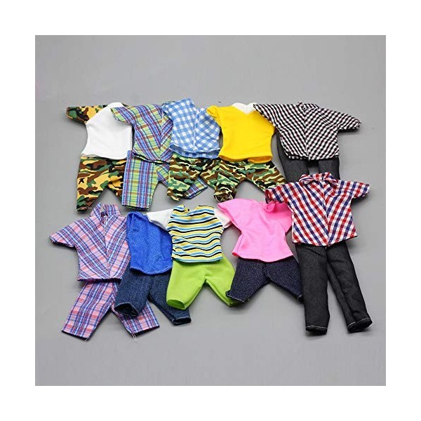 Uteruik Ken Vêtements de poupée pour poupée Ken 30 cm – T-shirt Shorts Tenues Déguisements Jouets Accessoires 8 Sets Envoyer