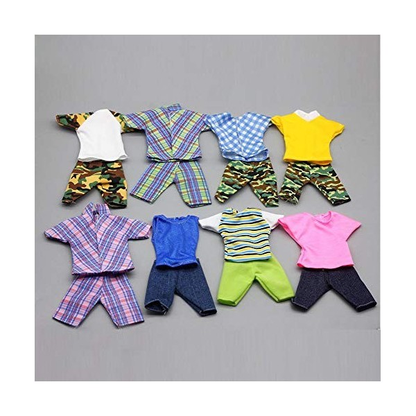 Uteruik Ken Vêtements de poupée pour poupée Ken 30 cm – T-shirt Shorts Tenues Déguisements Jouets Accessoires 8 Sets Envoyer