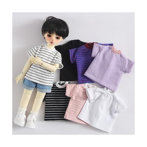 XiDonDon 1/6 vêtements de poupée T-Shirt à Rayures pour 30 cm/11.81 Pouces SD BJD poupée Jouet poupées Accessoires White 