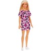 Barbie Chic poupée aux cheveux blonds avec robe rose à motifs cœurs et chaussures blanches, jouet pour enfant, GHW45